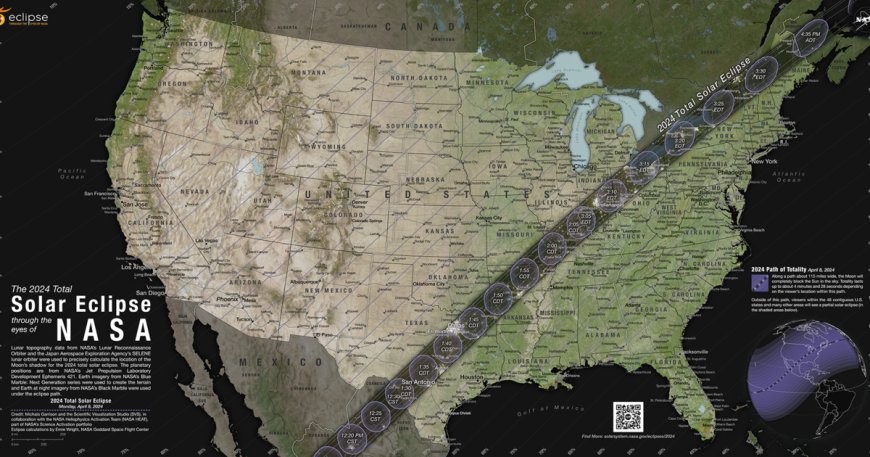 Solar eclipse maps show 2024 totality path, peak times across the U.S.