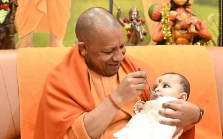 पुलिस अधीक्षक संभल के भतीजे का मुख्यमंत्री योगी आदित्यनाथ ने सम्पन्न कराया अन्नप्राशन