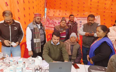 आयुष्मान गोल्डन कार्ड एंव‌ स्वास्थ्य शिविर का आयोजन हुआ सम्पन्न