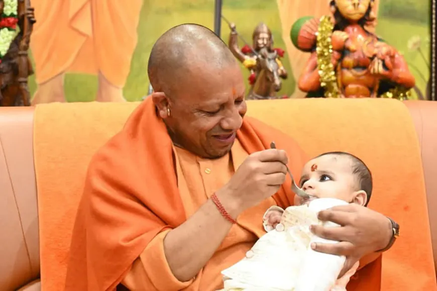 पुलिस अधीक्षक संभल के भतीजे का मुख्यमंत्री योगी आदित्यनाथ ने सम्पन्न कराया अन्नप्राशन