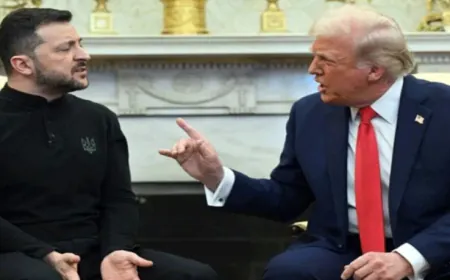 अमेरिकी राष्ट्रपति डोनाल्ड ट्रंप, उपराष्ट्रपति जेडी वेंस और यूक्रेनी राष्ट्रपति वलोडिमिर ज़ेलेंस्की के बीच  हुई अप्रत्याशित बहस