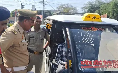 नाबालिक बच्चों द्वारा ई-रिक्शा चलाने को लेकर पुलिस ने चलाया चेकिंग अभियान