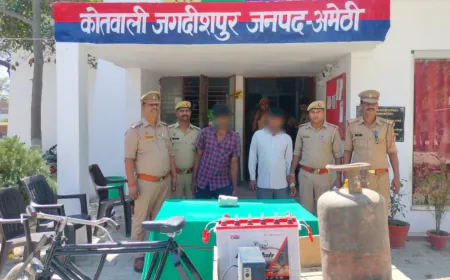 चोरी के इन्वर्टर, बैटरी व गैस सिलेंडर के साथ दो गिरफ्तार