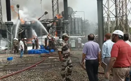 ओबरा परियोजना के बीटीपीएस स्विच यार्ड में लगी भीषण आग, बिजली उत्पादन बाधित