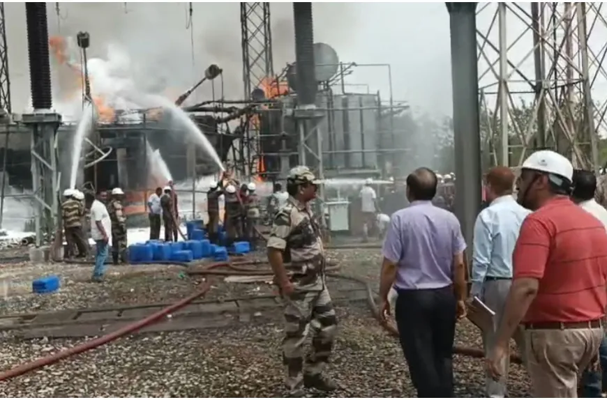 ओबरा परियोजना के बीटीपीएस स्विच यार्ड में लगी भीषण आग, बिजली उत्पादन बाधित