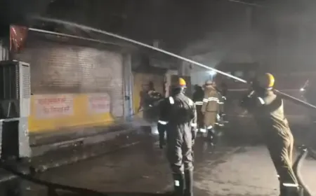 भीषण आग से स्वाहा हुआ लाखों का सामान, आठ से नौ फायर ब्रिगेड की गाड़ियों से पाया गया आग पर काबू