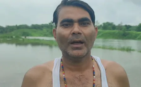 कोटा बैराज से छोड़े गए पानी से औरैया में यमुना का जलस्तर पहुंचा खतरे के निशान से ऊपर