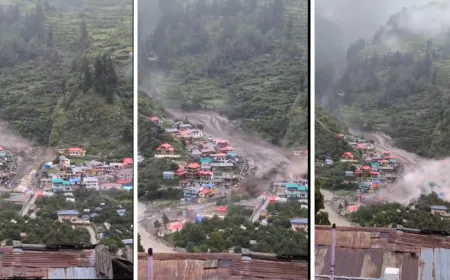 उत्तरकाशी में बादल फटने से मची भारी तबाही, 5 की मौत, 60 से अधिक लापता, सेना और NDRF जुटी राहत कार्य में