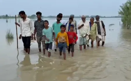 बहराइच में तीन तहसीलों के दर्जनों गांव जलमग्न, किसानों की फसलें डूबीं