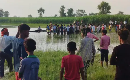 तालाब में डूबने से हुई दो किशोर की मौत से गांव में मातम 