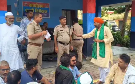 नगला चीना डकैती पर भाकियू का धरना, पुलिस को दिया 15 दिन का अल्टीमेटम