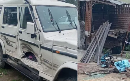 जीएसटी टीम की बोलेरो में ट्रक ने मारी टक्कर, एक की मौत, अधिकारी समेत तीन घायल