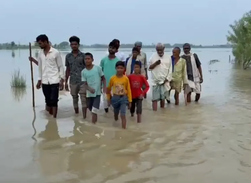 बहराइच में तीन तहसीलों के दर्जनों गांव जलमग्न, किसानों की फसलें डूबीं