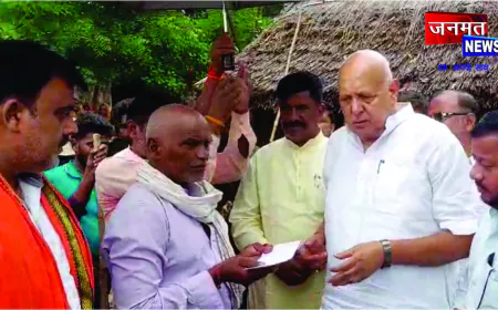 वन्य जीव हमले में मृतक दम्पत्ति के घर पहुंचे प्रभारी मंत्री सूर्य प्रताप शाही