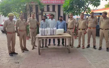 पुलिस ने अवैध गांजा के साथअभियुक्तों को किया "गिरफ्तार"... 