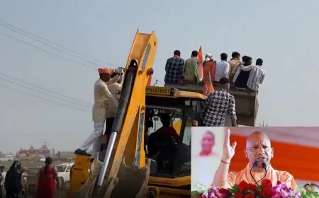 योगी की सभा में बुलडोजर लेकर पहुंचे समर्थक, CM ने कहा- यहां भी माफिया की उल्टी गिनती शुरू