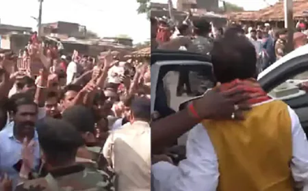 बिहार: काफिले पर फेंकीं चप्पलें तो बिगड़े डिप्टी CM सिन्हा के बोल, कहा- छाती पर चलेगा बुलडोजर