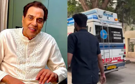 डिस्चार्ज होकर एंबुलेंस से घर पहुंचे धर्मेंद्र, डॉक्टर ने कहा- परिवार चाहता था इलाज घर पर हो