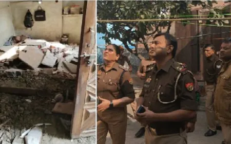हापुड़ में जोरदार विस्फोट: घर की दीवार और लेंटर ढहे, दो लोगों के दबे होने की सूचना
