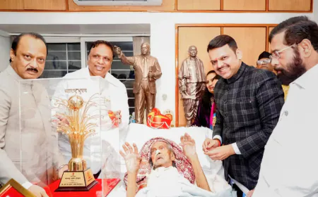 मूर्तिकार राम सुतार को महाराष्ट्र भूषण सम्मान, सम्मान देने खुद नोएडा पहुंचे मुख्यमंत्री फडणवीस