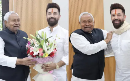 बिहार में नई सरकार की रूपरेखा पर मंथन शुरू, नीतीश से गर्मजोशी से मिले चिराग पासवान