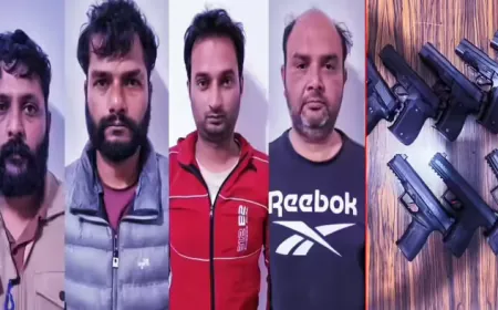 ISI मॉड्यूल के इंटरनेशनल हथियार तस्कर गिरोह का पर्दाफाश, हथियारों के जखीरे के साथ चार अरेस्ट