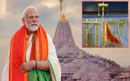 राम मंदिर पहुंचे पीएम मोदी, पहले सप्त ऋषि मंदिर में झुकाएंगे शीश; अभिजीत मुहूर्त में होगा ध्वजारोहण