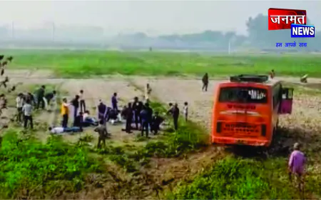 फोन पर बात कर रहे बस चालक ने खोया नियंत्रण, 11 बराती घायल