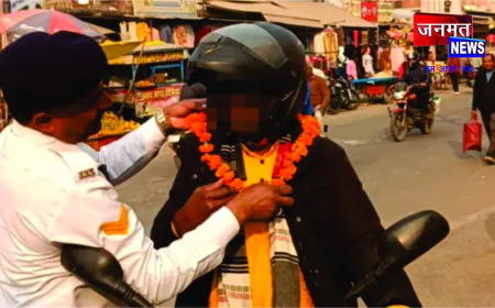 अमेठी में यातायात जागरूकता माह का 25वां दिन: हेलमेट लगाने वालों को मिला सम्मान, बिना हेलमेट चालकों को दी गई चेतावनी