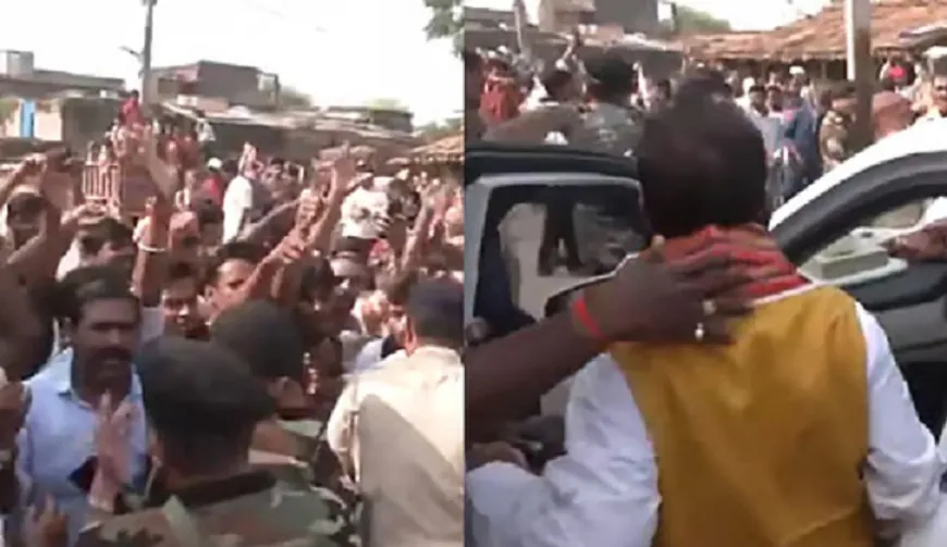 बिहार: काफिले पर फेंकीं चप्पलें तो बिगड़े डिप्टी CM सिन्हा के बोल, कहा- छाती पर चलेगा बुलडोजर