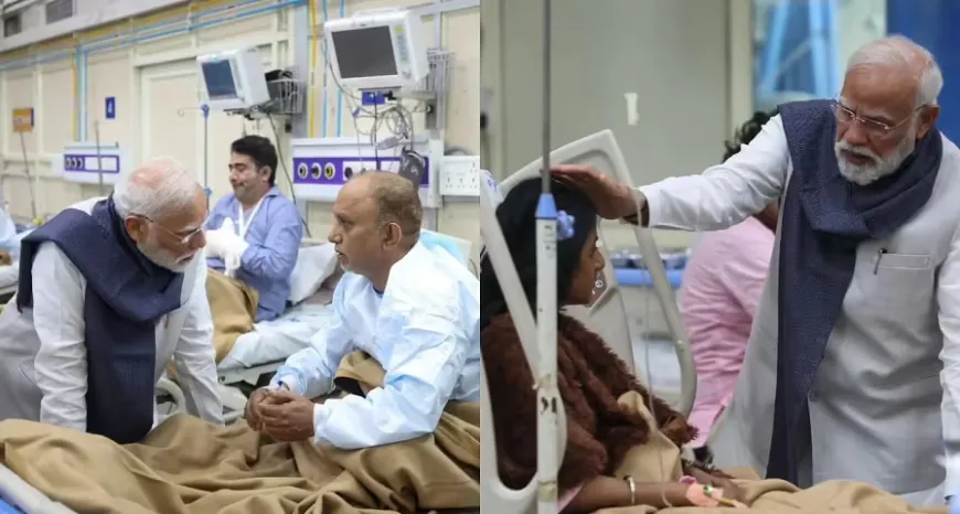 लैंड करते ही सीधे LNJP पहुंचे PM मोदी, लाल किला धमाके के पीड़ितों से की मुलाकात