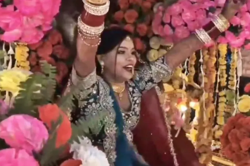 प्रयागराज में अनोखी मिसाल: दुल्हन ने निकाली अपनी बारात, बग्घी पर बैठकर पहुंची दूल्हे के घर — वीडियो वायरल