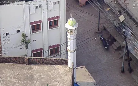 एटा पुलिस ने ड्रोनों ग्राफी के माध्यम से लिया सुरक्षा व्यवस्था का जायजा, घनी आबादी बस्तियों का किया निरीक्षण