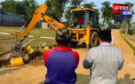 बलरामपुर में अवैध प्लाटिंग पर प्रशासन का चला बुलडोजर, जेसीबी से ध्वस्त किया गया निर्माण