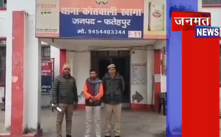 फतेहपुर: खबर का असर, पूर्व ब्लॉक प्रमुख का आरोपी बेटा आदित्य सिंह गया जेल