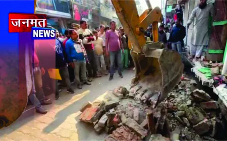 बलरामपुर में अवैध अतिक्रमण पर प्रशासन सख्त, दो नगर पालिका और दो नगर पंचायत क्षेत्रों में चला बुलडोजर