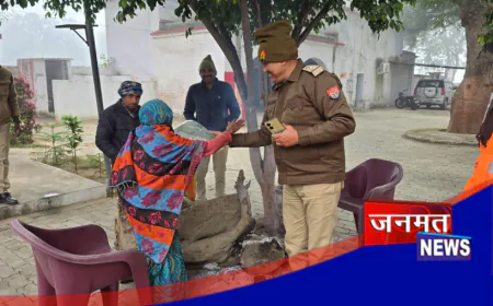 औरैया के सहायल थाना परिसर में कंबल वितरण, थानाध्यक्ष बोले- असहायों का ध्यान रखना हम सबकी जिम्मेदारी