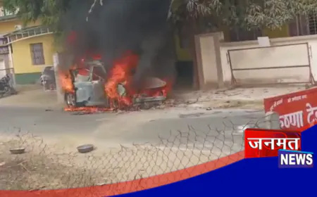 प्रतापगढ़: कार में अचानक लग गई आग, सूचना के बावजूद समय पर नहीं पहुंची फायर ब्रिगेड