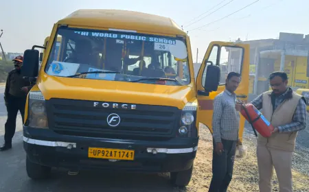 स्कूली वाहनों का चेकिंग अभियान पर जागा परिवहन विभाग  