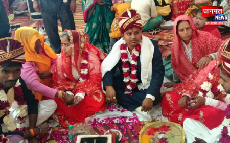 औरैया में मुख्यमंत्री सामूहिक विवाह योजना के तहत 62 जोड़ों का विवाह संपन्न, विधायक ने दिया आशीर्वाद