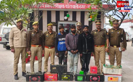 रायबरेली में चोरी की घटनाओं पर पुलिस का एक्शन, चोरी की 10 बैटरियों सहित 3 चोर गिरफ्तार