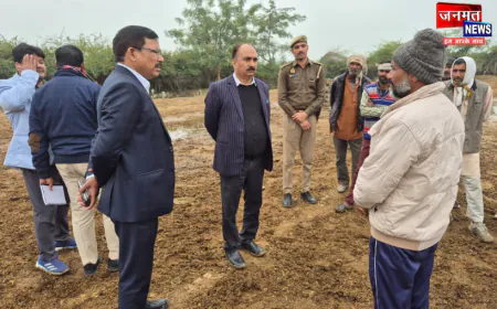 उरई के ग्राम रेवा में DM का निरीक्षण, योजनाओं का किया  सत्यापन; विकास कार्यों में लापरवाही पर सख़्त निर्देश