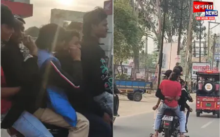 मुज़फ्फरनगर में यातायात नियमों की उड़ रहीं धज्जियां, एक बाइक पर सवार दिखे पांच युवक; वीडियो वायरल
