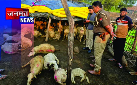 औरैया में अज्ञात युवक ने भेड़ों के झुंड पर धारदार हथियार से किया हमला, तीन दर्जन की मौत