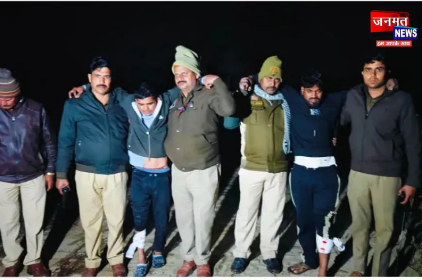 बरेली में पुलिस व डकैतों के बीच मुठभेड़, दो बदमाशों के पैर में लगी गोली; चार गिरफ्तार