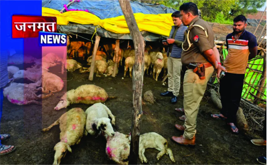 औरैया में अज्ञात युवक ने भेड़ों के झुंड पर धारदार हथियार से किया हमला, तीन दर्जन की मौत