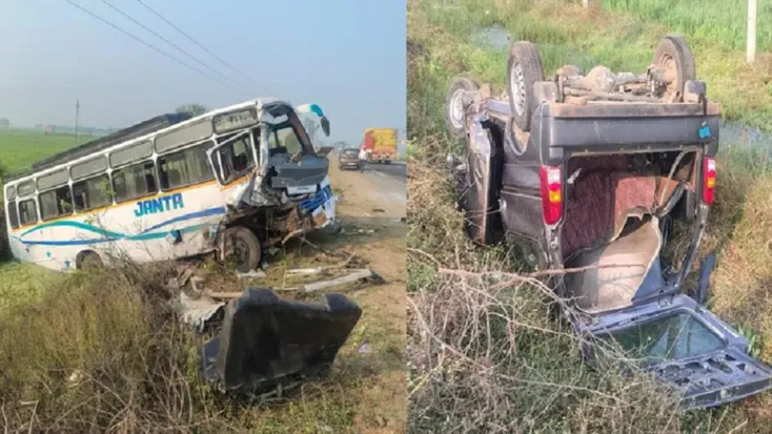 मप्र के भिंड में बड़ा हादसा, बारात से लौट रही बस ने कार को मारी टक्कर; चार की मौत