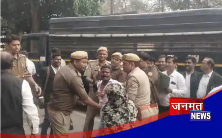 प्रतापगढ़ के कोर्ट परिसर में हंगामा, पेशी पर आए कैदी से मारपीट का परिजनों ने लगाया आरोप