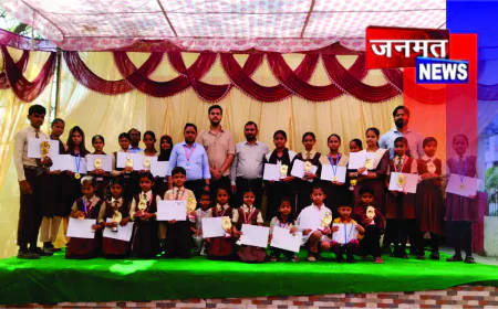 टाइनी टाट्स सीनियर सेकेंडरी विद्यालय में रिपोर्ट कार्ड वितरण व प्रतिभा सम्मान समारोह सम्पन्न, मेधावी छात्र-छात्राएं हुए सम्मानित