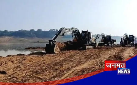 बांदा: सांडी मौरम खण्ड 60, एआर कंस्ट्रक्शन ने केन की जलधारा को बांधकर बनाया पुल